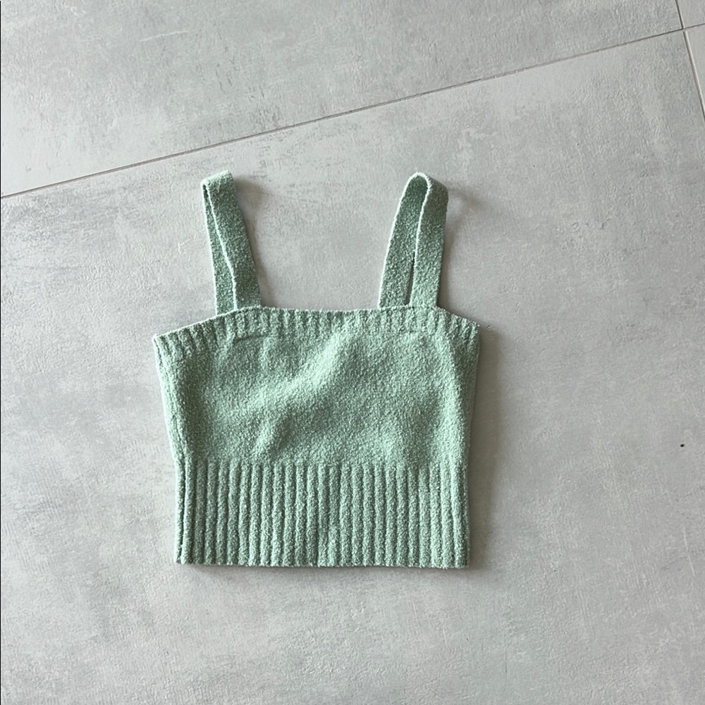 Mint Green Knit Crop Top